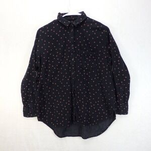 Madewell Oversized Ex-Boyfriend Shirt Mini Floral Black Button Down Size XS